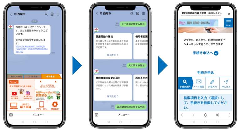 LINE経由のオンライン申請イメージ