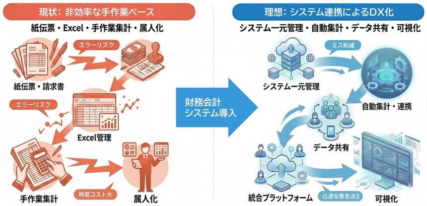 財務業務の現状と理想の比較